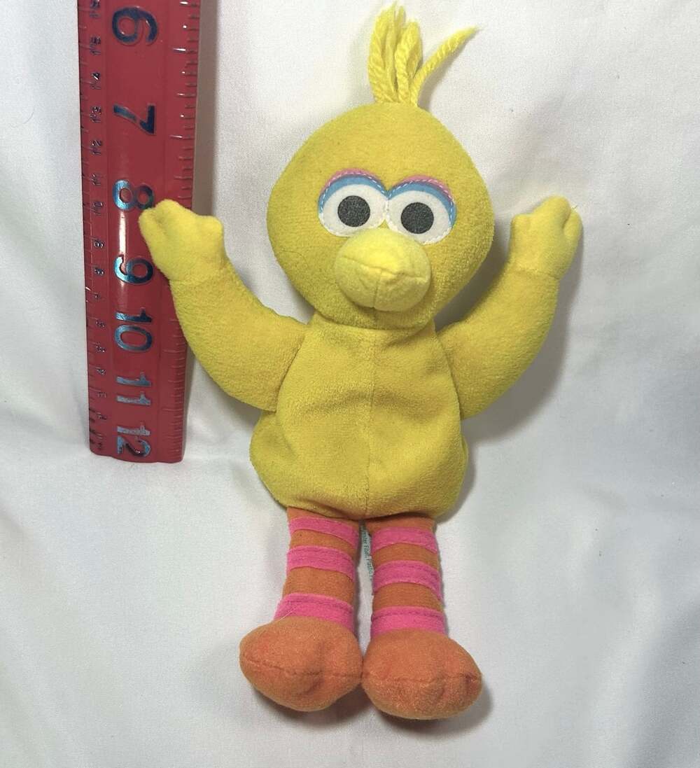 Vintage Big Bird Sesame Street 1997 Tyco 8" Bean Bag Plush Doll Toy